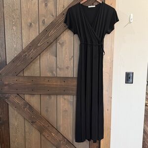 Never Worn! Chris & Carol Elegant Black Wrap Dress size M